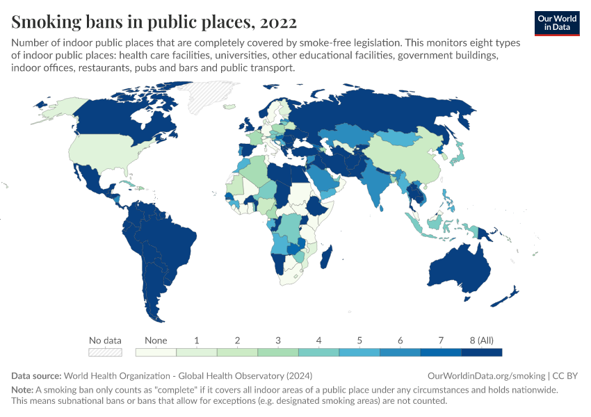 A thumbnail of the "Smoking bans in public places" chart
