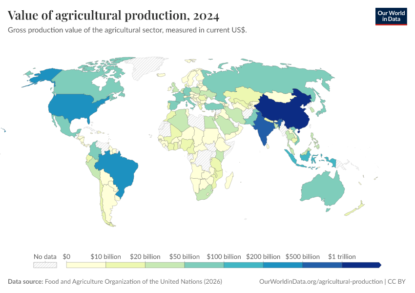A thumbnail of the "Value of agricultural production" chart